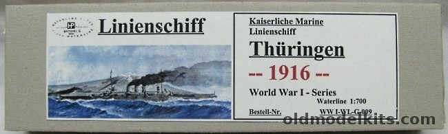 HP Models 1/700 SMS Thuringen Battleship 1916, G009 plastic model kit